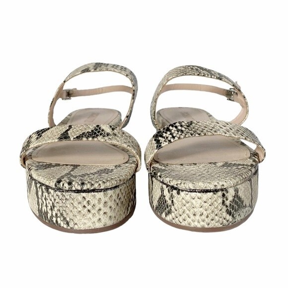 NEW Schutz Sally Leather Embossed Snake Print Flatform Platform Sandals Size 7 - Picture 9 of 12